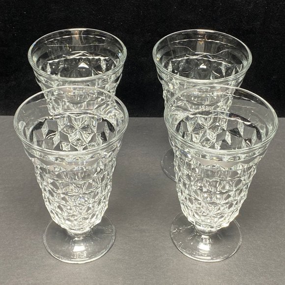 Fostoria American Clear Set of 4 Footed Iced Tea Water Goblets 12oz - Picture 3 of 7